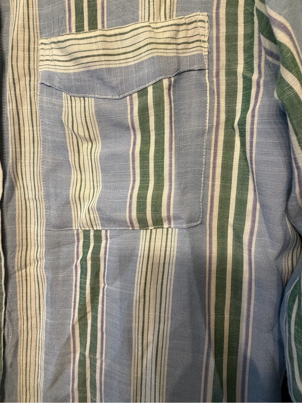 Jane and Delancey Blue, Green & white Striped Button-Down Shirt - Picture 5 of 5